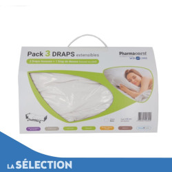Pack draps lit médicalisé 90 mon-materiel-medical-en-pharmacie.fr