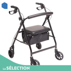 deambulateur 4 roues black light mon-materiel-medical-en-pharmacie.fr