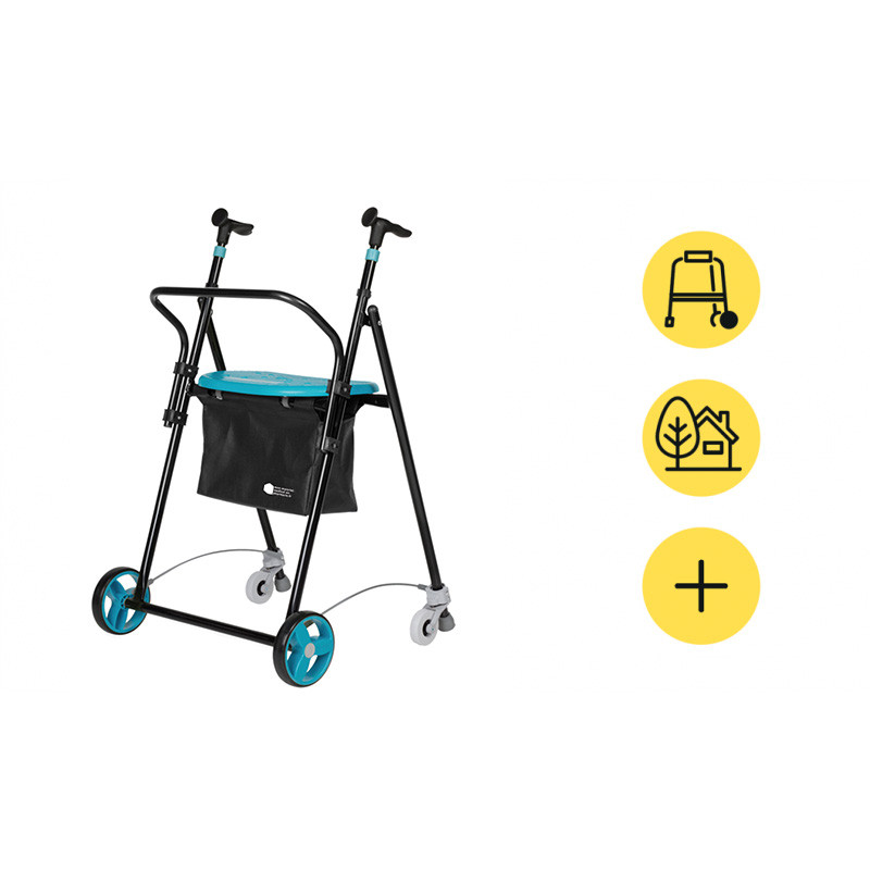 ROLLATOR 2 + 2 ROUES AIR ON PLUS AVEC PANIER - 3